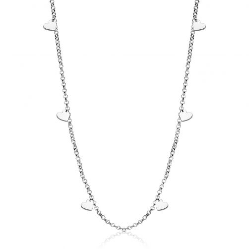 ZINZI zilveren fantasie ketting hart 40-45cm ZIC1677