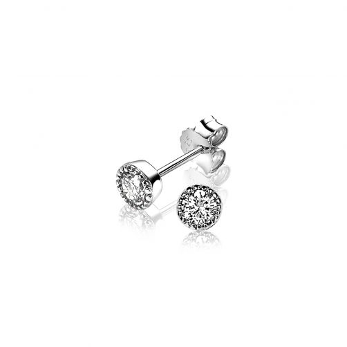 5mm ZINZI Sterling Silver Stud Earrings Round White ZIO1263