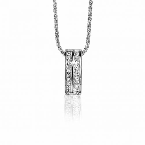 ZINZI Sterling Silver Luxury Pendant Zirconia 14mm