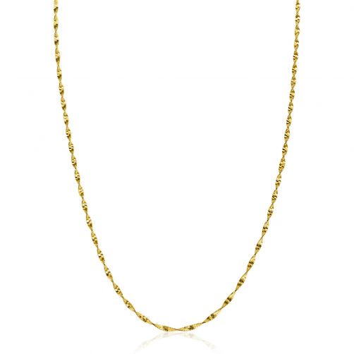 ZINZI gold plated silver necklace with sparkling twisted links 1.9mm wide 43-45cm ZIC2585G
