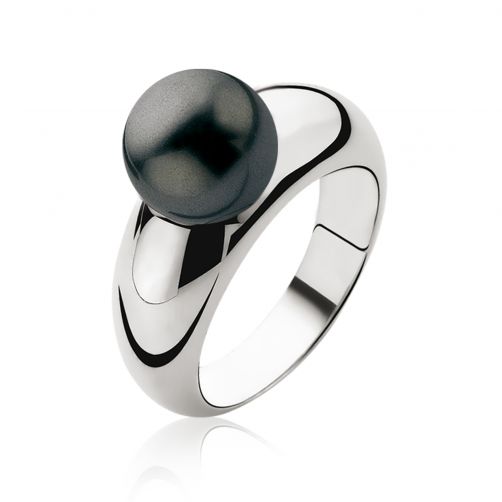 ZINZI Sterling Silver Ring Pearl Black 10mm ZIR456Z