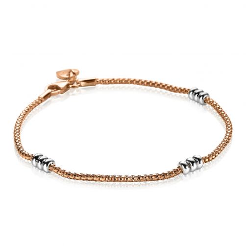 ZINZI Rose Gold Plated Sterling Silver Fantasy Bracelet ZIA1421B