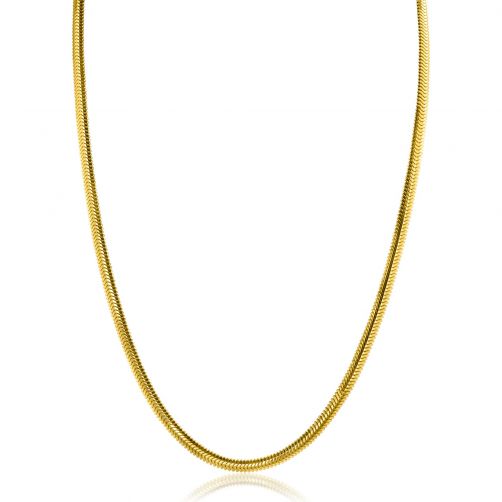 ZINZI Gold Plated Sterling Silver Snake Chain Necklace 45cm 3.5mm width ZIC2402G