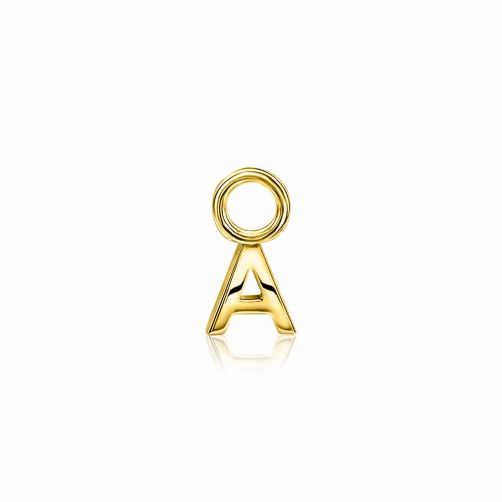 ZINZI Gold Plated Letter Earrings Pendant A price per piece ZICH2145A (excl. hoop earrings)