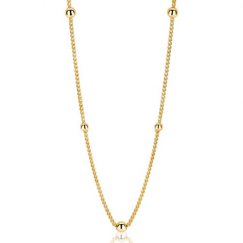 ZINZI Sterling Silver Curb Chain Necklace 14K Yellow Gold Plated