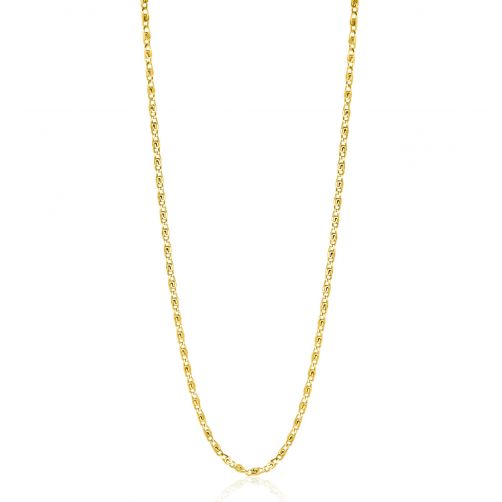 ZINZI Gold Plated Sterling Silver Scroll Chain Necklace with Double Twisted Chains width 42-45cm ZIC2479G