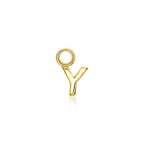 ZINZI Gold Plated Letter Earrings Pendant Y price per piece ZICH2145Y (excl. hoop earrings)