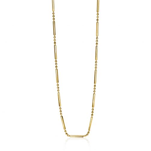ZINZI Sterling Silver Fantasy Necklace 14K Yellow Gold Plated Bars