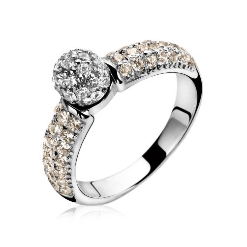 ZINZI zilveren ring champagne ZIR1014C