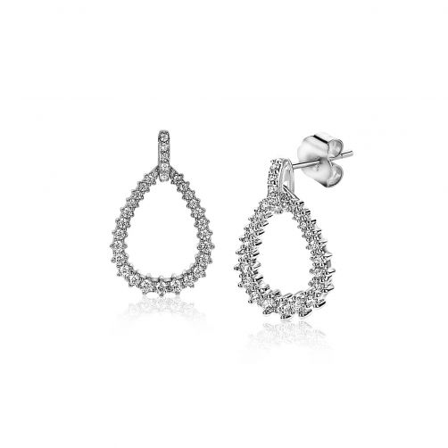ZINZI Sterling Silver EarRings 18mm Open White Zirconia