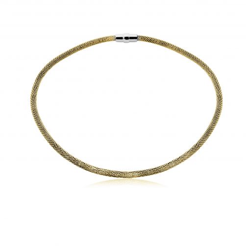 ZINZI strak zilveren collier geel verguld 43cm ZIC681G