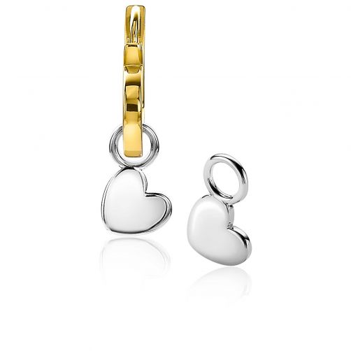 ZINZI Sterling Silver Ear Pendants Heart