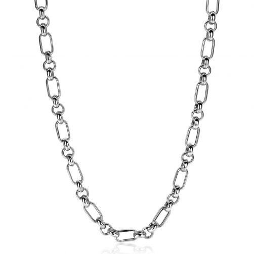 ZINZI Sterling Silver Chain Necklace Oval Rolo Chain 45cm ZIC2154