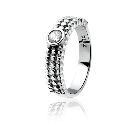 ZINZI zilveren ring wit ZIR798