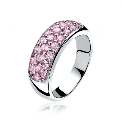 ZINZI zilveren ring roze ZIR334R