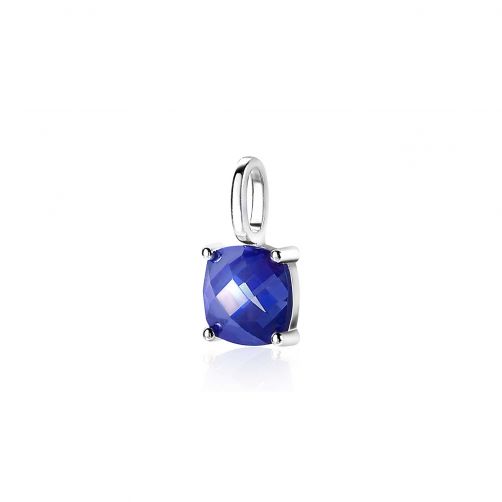 ZINZI Sterling Silver Pendant Square Dark Blue ZIH2073B