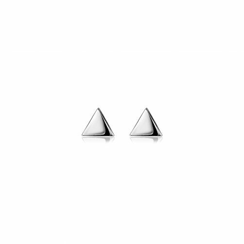 6mm ZINZI Sterling Silver Stud Earrings Shiny Triangle ZIO1375