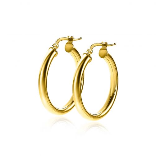 26mm ZINZI Gold Plated Sterling Silver Hoop Earrings 26x3mm ZIO2178G