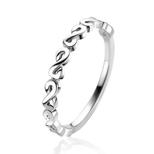 ZINZI Sterling Silver Stackable Ring 7 Infinity Chains width 2,6mm ZIR2500