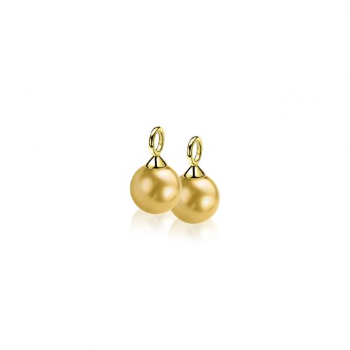 10mm ZINZI Gold Plated Sterling Silver Earrings Pendants Pearl Yellow ZICH266YG (excl. hoop earrings)