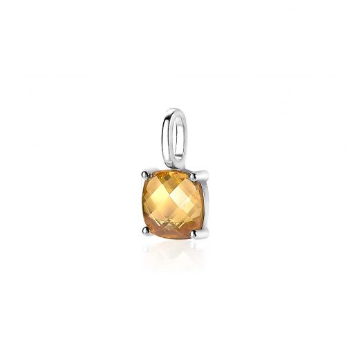 ZINZI Sterling Silver Pendant Square Yellow ZIH2073G