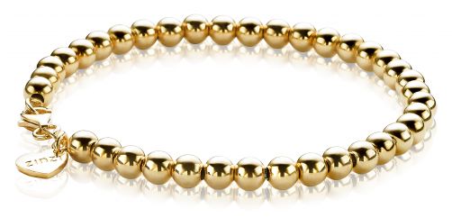 ZINZI zilveren bolletjes armband geel verguld 4mm breed 17-20cm ZIA1010G 