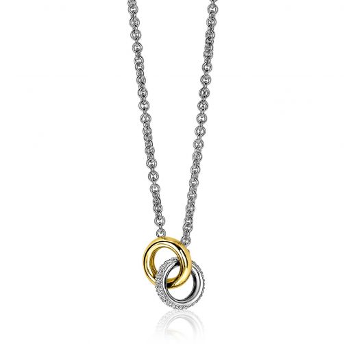 ZINZI Sterling Silver Necklace Bicolor Chain