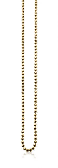 45cm ZINZI zilveren collier geel verguld bol 2mm ZI45BOLG