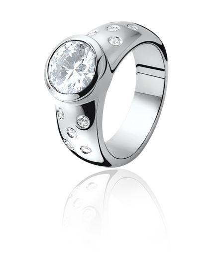 ZINZI zilveren ring wit ZIR575