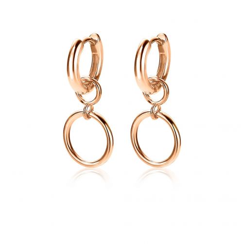 ZINZI Rose Plated Sterling Silver Earrings Pendants Open Circle 11mm ZICH1748R (excl. hoop earrings)