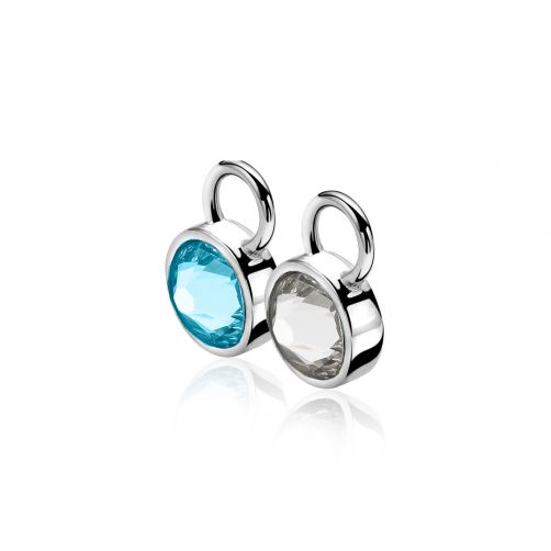 ZINZI Sterling Silver Earrings Pendants Blue White ZICH1006A (excl. hoop earrings)