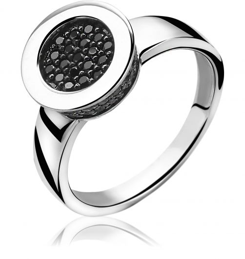 ZINZI zilveren ring zwart ZIR996Z