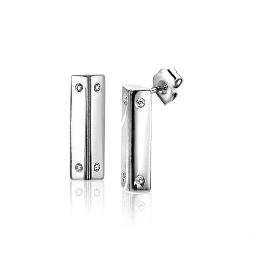 ZINZI Sterling Silver Earrings 12 x 4mm by Dutch Designer Mart Visser MVO21