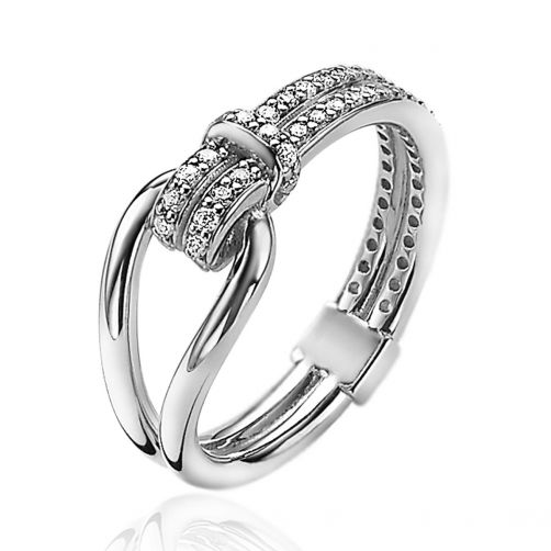 ZINZI Sterling Silver Ring Knot Zirconia by Dutch Designer Mart Visser MVR19