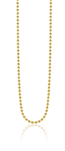 ZINZI 14K Gold Beads Necklace 1,3mm width 43cm ZGC292