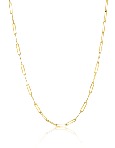 ZINZI 14K Gold Necklace Paperclip Chains 1,6mm width 45cm ZGC298