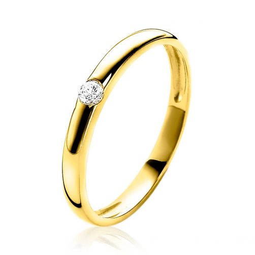 ZINZI 14K Gold Stackable Ring 1 Diamond 0,05crt ZGR98