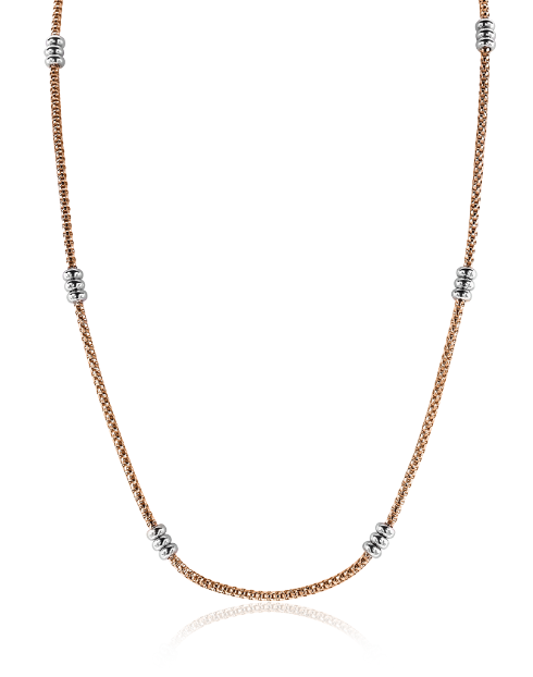ZINZI zilveren fantasie bicolor collier 45cm ZIC1421B