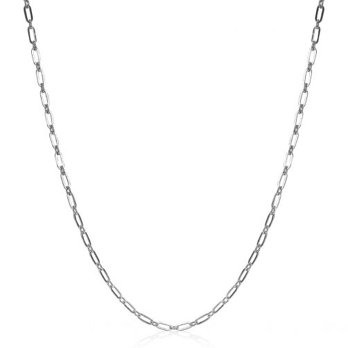 ZINZI Sterling Silver Chain Necklace Paperclip width 2,4mm 45cm ZIC2033