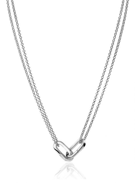 ZINZI Sterling Silver Necklace 45cm Oval