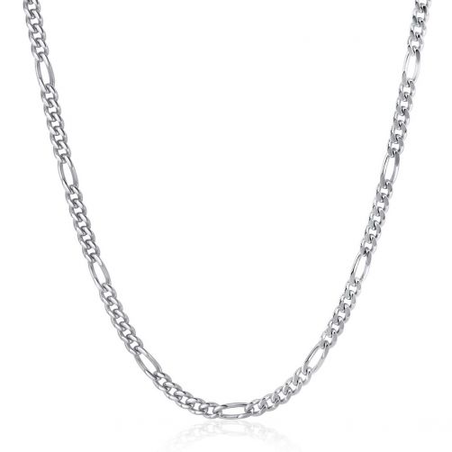 ZINZI Sterling Silver Figaro Chain Necklace 3.5mm width 40-45cm ZIC2291