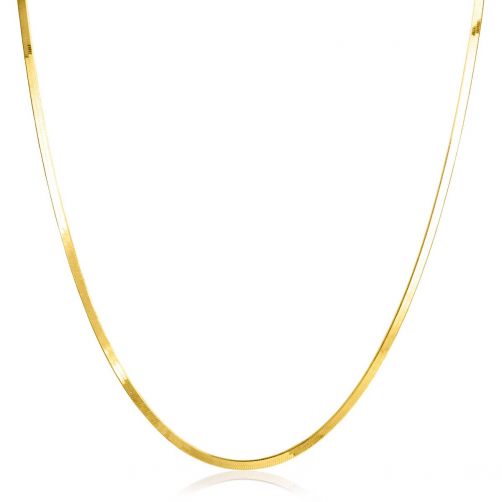 ZINZI Gold Plated Sterling Silver Snake Chain Necklace 45cm 1,9mm width ZIC2360