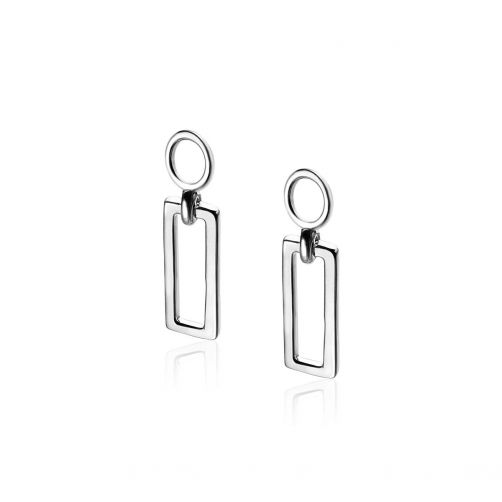 ZINZI Sterling Silver Earrings Pendants Open Rectangle ZICH1692 (excl. hoop earrings)