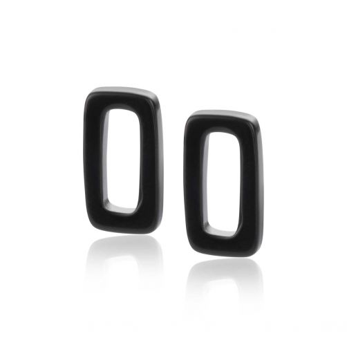 16mm ZINZI Earrings Pendants Rectangle in Black Onyx ZICH2227 (excl. hoop earrings)