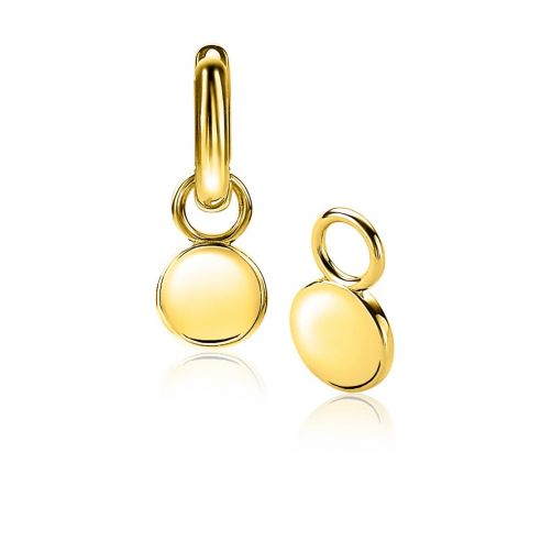 8mm ZINZI Gold Plated Sterling Silver Earrings Pendants Round ZICH2345G (excl. hoop earrings)