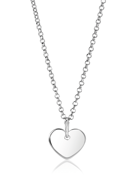 12mm ZINZI Sterling Silver Pendant Shiny Heart to Engrave ZIH2346-12 (excl. necklace)