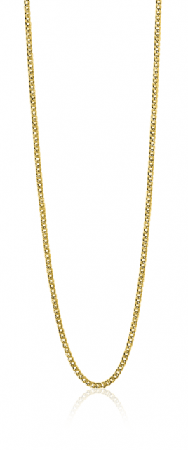 45cm ZINZI Gold Plated Sterling Silver Curb Chain Necklace ZILC-G45G