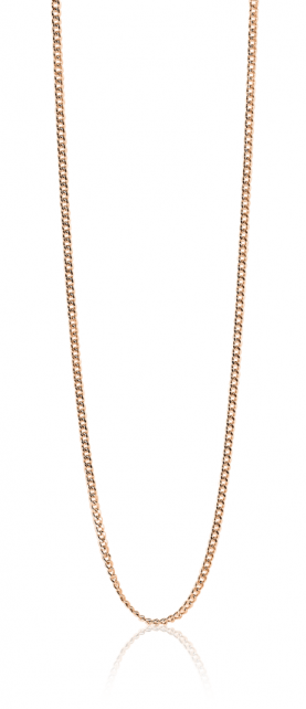 45cm ZINZI Rose Gold Plated Sterling Silver Curb Chain Necklace ZILC-G45R