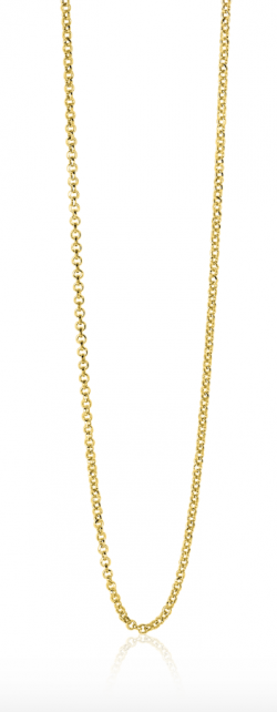 45cm ZINZI Gold Plated Sterling Silver Rolo Chain Necklace ZILC-J45G