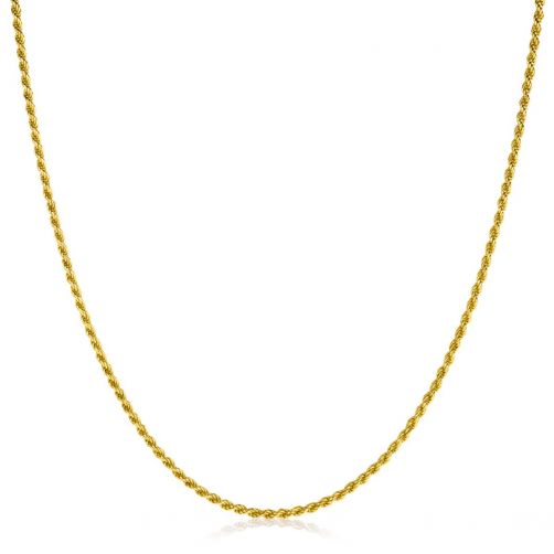 80cm ZINZI Gold Plated Sterling Silver Rope Necklace ZILC-K80G